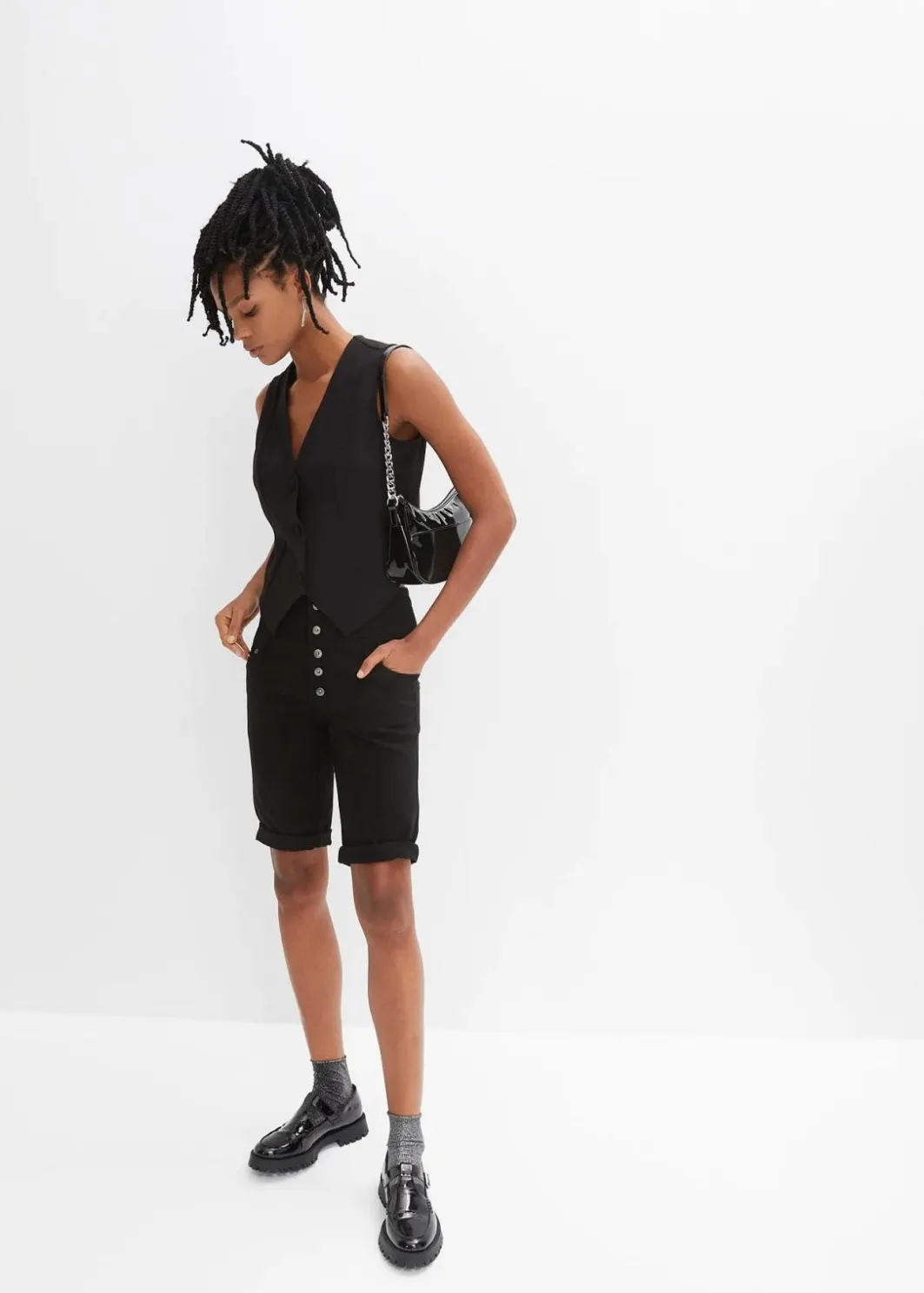 Online Bermuda aus elastischem Baumwoll-Mix Damen Bekleidung·Outdoorbekleidung|Bekleidung·Kleider