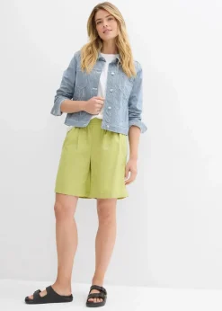 Damen bonprix Nachhaltigere Materialien|Hosen|Bermuda aus Leinen-Baumwoll-Mix