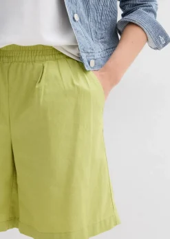 Damen bonprix Nachhaltigere Materialien|Hosen|Bermuda aus Leinen-Baumwoll-Mix