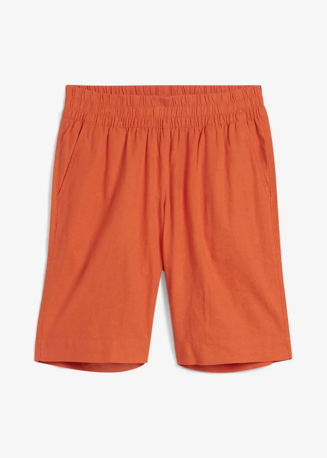 Outlet Bermuda aus Leinen-Viskose Mischung Damen Nachhaltigere Materialien|Hosen