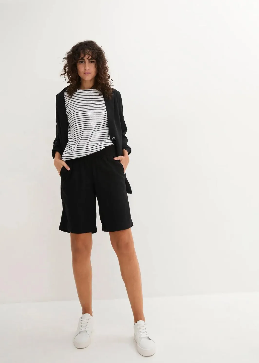 Damen bonprix Bekleidung·Outdoorbekleidung|Bekleidung·Kleider|Bermuda aus Leinen-Viskose Mischung