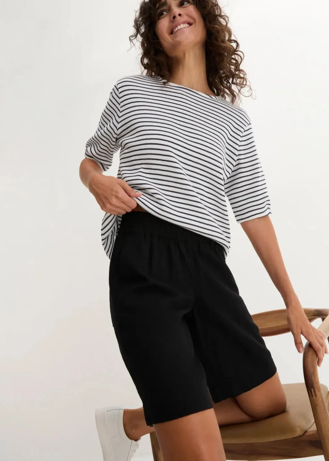 Damen bonprix Bekleidung·Outdoorbekleidung|Bekleidung·Kleider|Bermuda aus Leinen-Viskose Mischung
