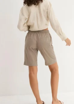 Damen bonprix Bekleidung·Outdoorbekleidung|Bekleidung·Kleider|Bermuda mit Leinen