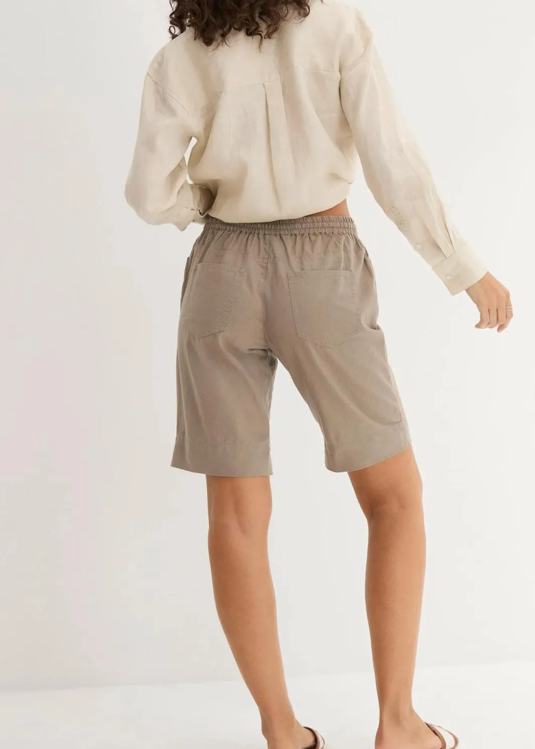 Damen bonprix Bekleidung·Outdoorbekleidung|Bekleidung·Kleider|Bermuda mit Leinen