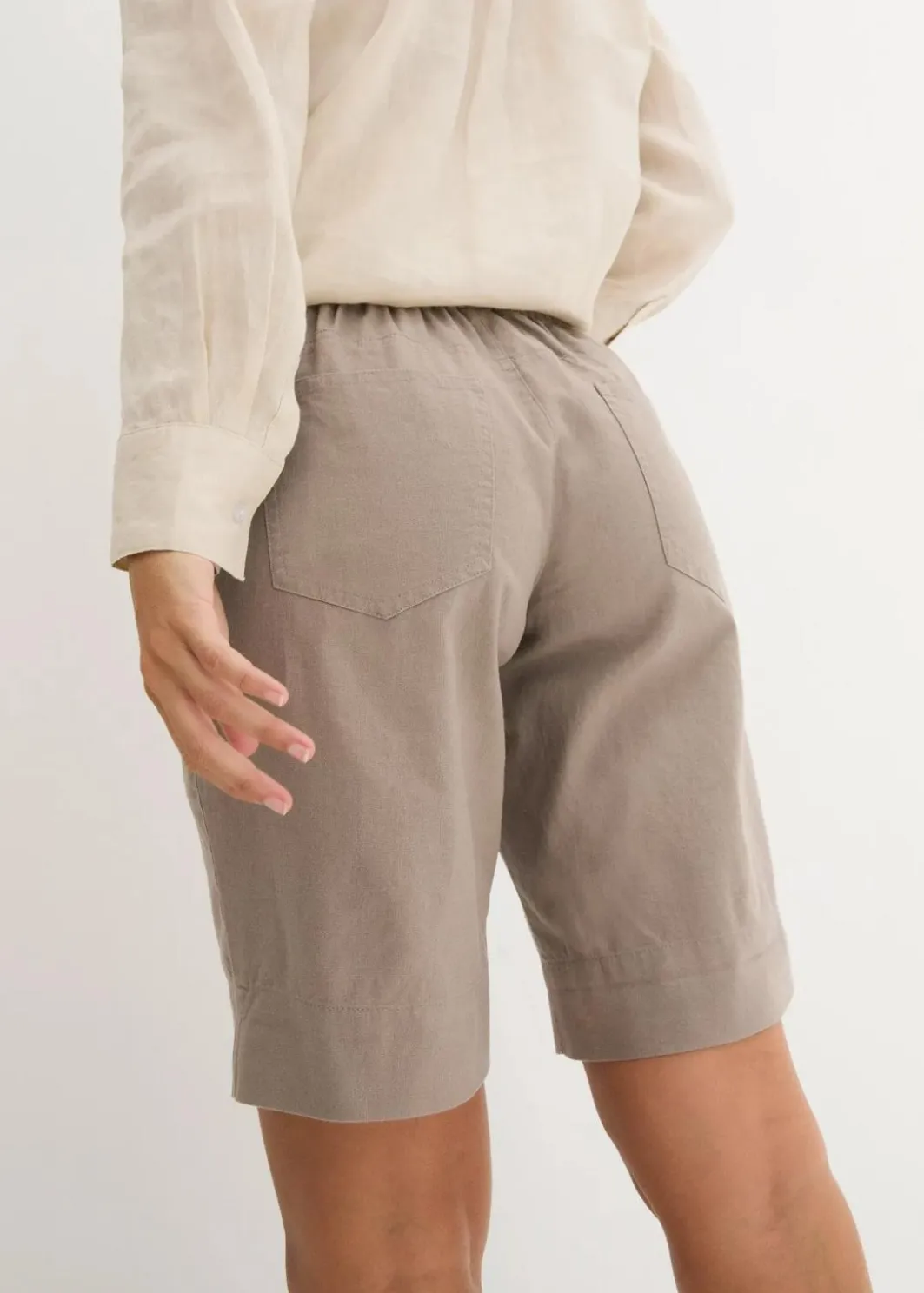 Damen bonprix Bekleidung·Outdoorbekleidung|Bekleidung·Kleider|Bermuda mit Leinen
