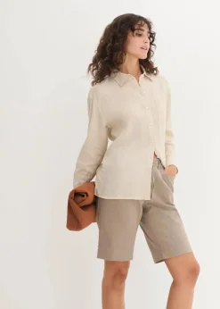 Damen bonprix Bekleidung·Outdoorbekleidung|Bekleidung·Kleider|Bermuda mit Leinen
