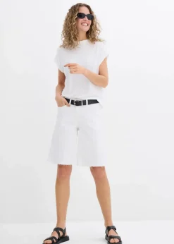 Damen bonprix Bekleidung·Outdoorbekleidung|Bekleidung·Kleider|Bermuda mit offener Saumkante