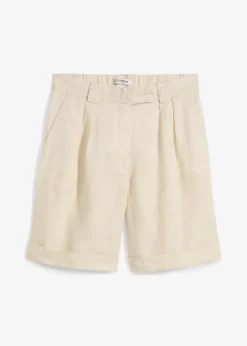 Damen bonprix Bekleidung·Outdoorbekleidung|Bekleidung·Kleider|Bermudashorts aus reinem Leinen