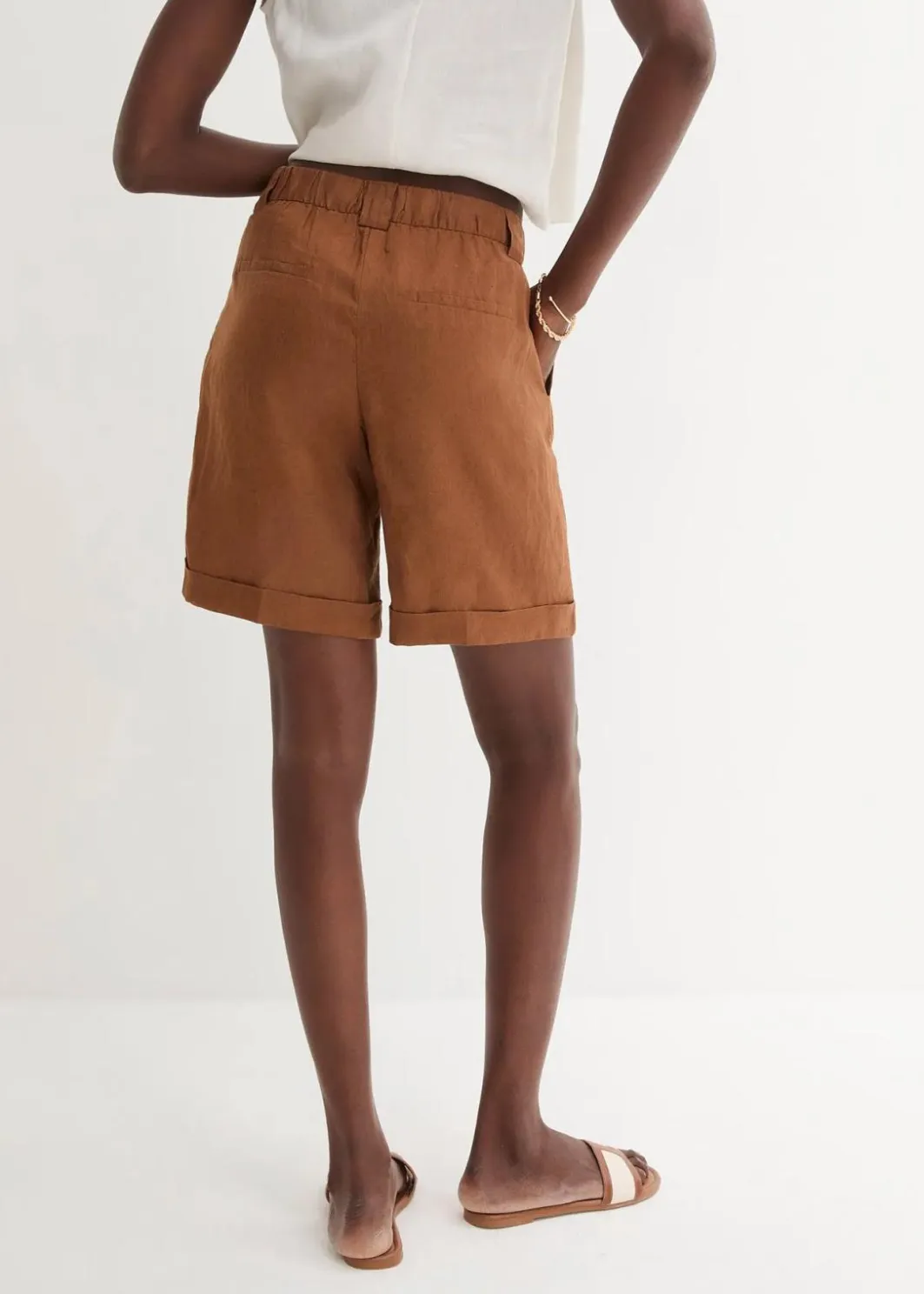 Damen bonprix Bekleidung·Outdoorbekleidung|Bekleidung·Kleider|Bermudashorts aus reinem Leinen