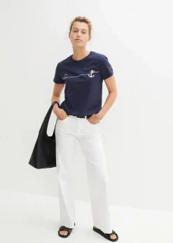 Outlet Besticktes T-Shirt Damen Nachhaltigere Materialien|Shirts & Tops