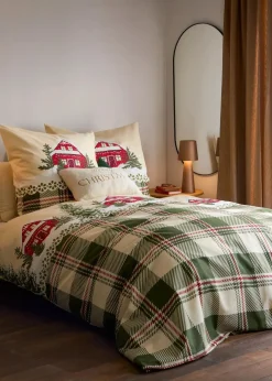 Discount Bettwäsche mit Häusern und Karos Bettwäsche|Weihnachtsdeko & -Textilien·Bettwäsche