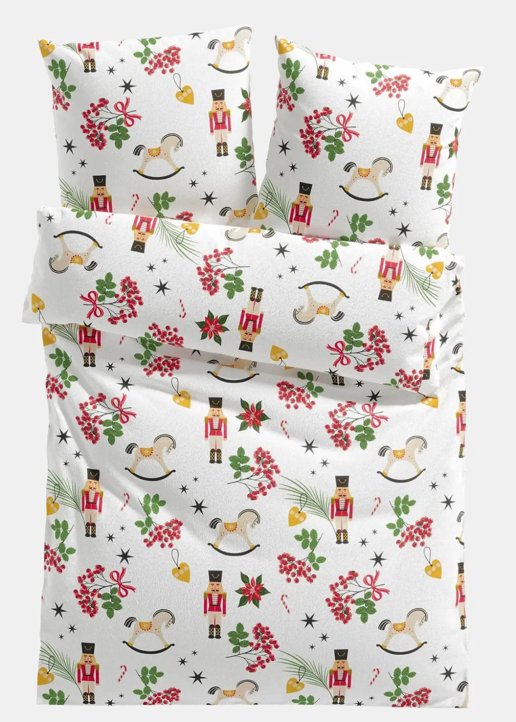 bonprix Bettwäsche|Weihnachtsdeko & -Textilien·Bettwäsche|Bettwäsche mit Nußknackern