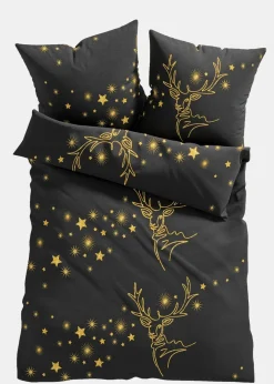 bonprix Bettwäsche|Weihnachtsdeko & -Textilien·Bettwäsche|Bettwäsche mit Sternen und Hirsch