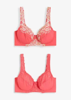 Damen bonprix Wäsche·Bhs|Nachhaltigere Materialien|Bügel-BH mit filigraner Spitze (2er Pack)