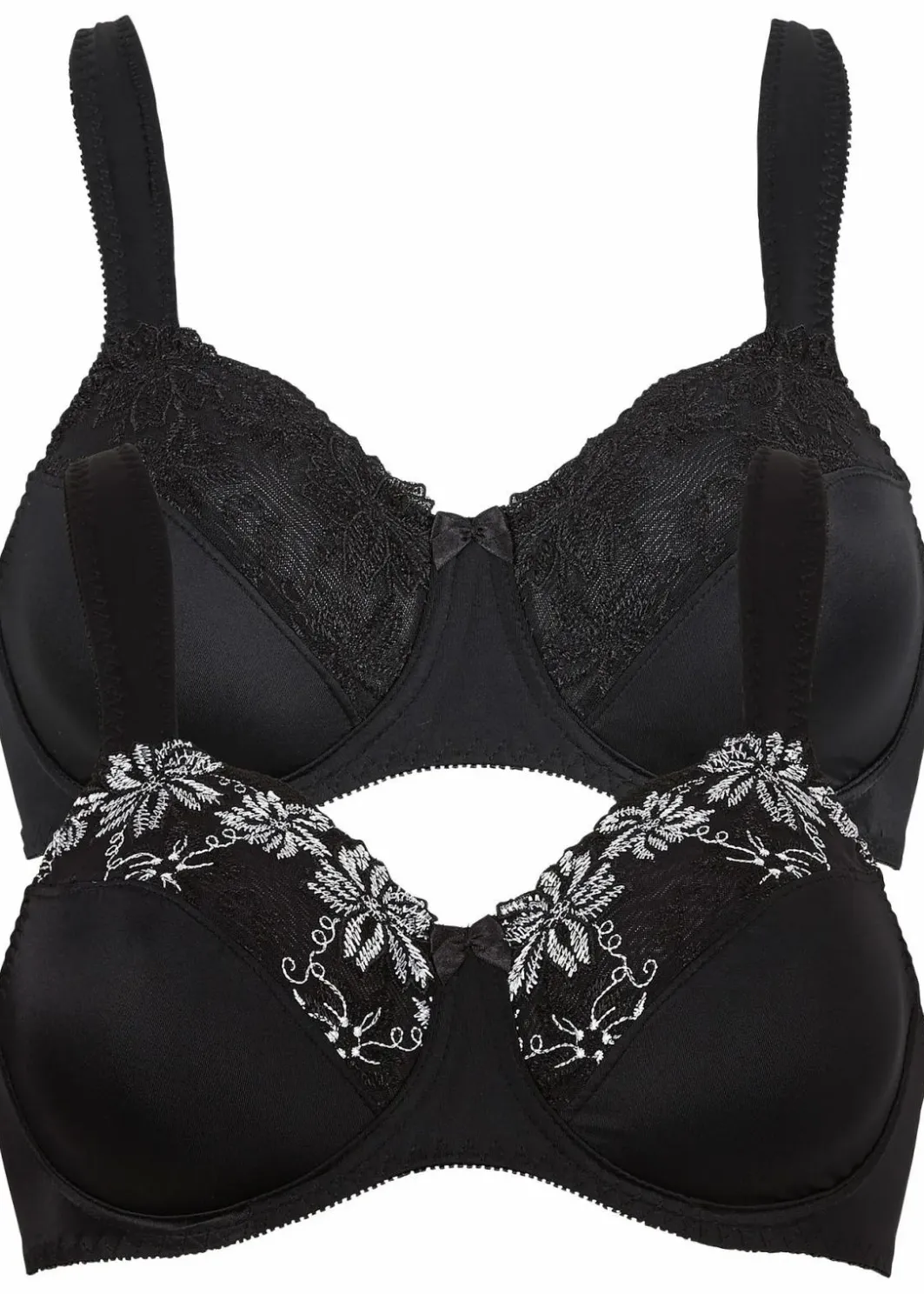 Hot Bügel-BH mit gepolsterten Trägern (2er Pack) Damen Große Cups D-H|Bhs