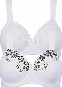 Damen bonprix Große Cups D-H|Nachhaltigere Materialien|Bügel-BH mit gepolsterten Trägern (2er Pack)
