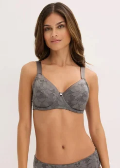 Best Bügel-BH mit gepolsterten Trägern und Glanzeffekt Damen Große Cups D-H|Nachhaltigere Materialien