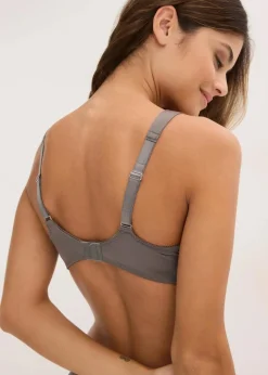 Best Bügel-BH mit gepolsterten Trägern und Glanzeffekt Damen Große Cups D-H|Nachhaltigere Materialien