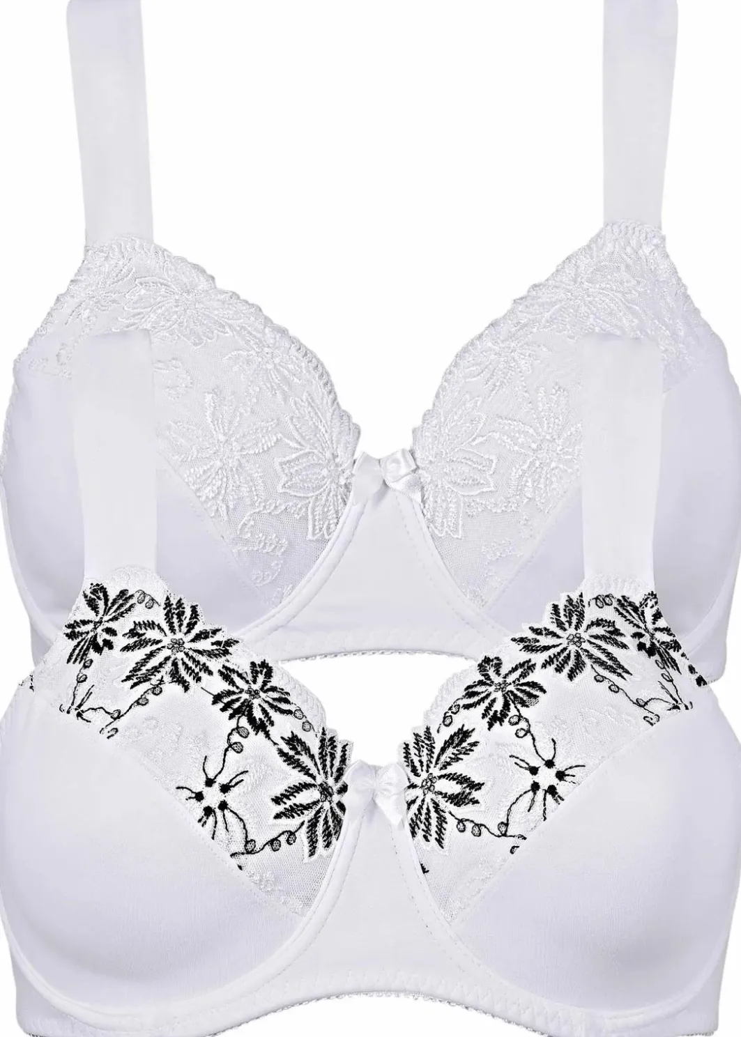 Clearance Bügel-BH mit gepolsterten Trägern (2er Pack) Damen Große Cups D-H|Nachhaltigere Materialien