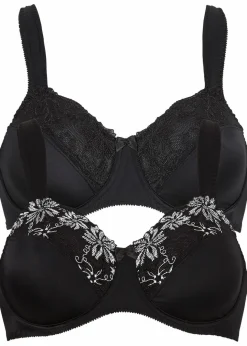 Damen bonprix Große Cups D-H|Bhs|Bügel-BH mit gepolsterten Trägern (2er Pack)