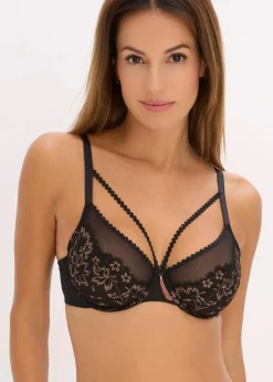 Damen bonprix Große Cups D-H|Nachhaltigere Materialien|Bügel-BH mit Glitzergarn
