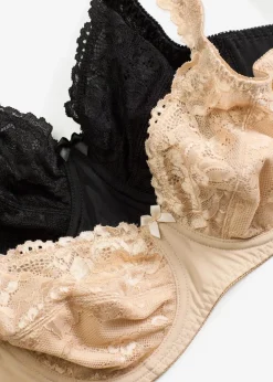 Discount Bügel-BH mit zarter Spitze (2er Pack) Damen Wäsche·Dessous|Wäsche·Große Cups D-H