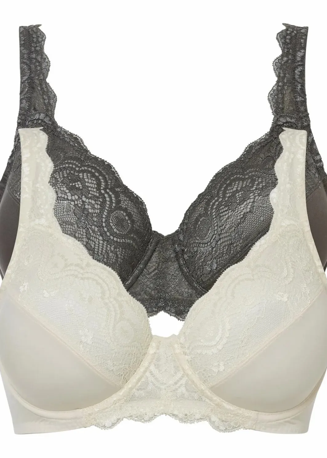 Sale Bügel-BH mit zarter Spitze (2er Pack) Damen Große Cups D-H|Nachhaltigere Materialien