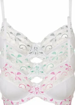Clearance Bügel-BH mit zarter Spitze (3er Pack) Damen Große Cups D-H|Nachhaltigere Materialien