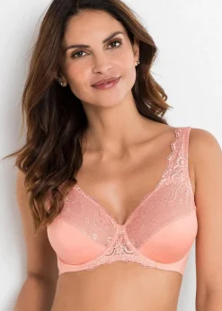 Damen bonprix Große Cups D-H|Nachhaltigere Materialien|Bügel-BH mit zarter Spitze (2er Pack)
