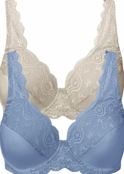 Sale Bügel-BH mit zarter Spitze (2er Pack) Damen Große Cups D-H|Nachhaltigere Materialien