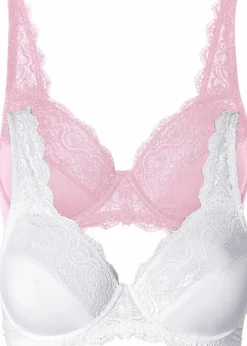 Online Bügel-BH mit zarter Spitze (2er Pack) Damen Große Cups D-H|Nachhaltigere Materialien