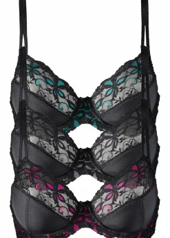 Sale Bügel-BH mit zarter Spitze (3er Pack) Damen Große Cups D-H|Nachhaltigere Materialien