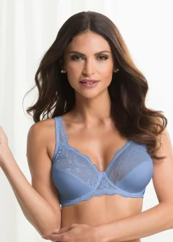 Damen bonprix Große Cups D-H|Nachhaltigere Materialien|Bügel-BH mit zarter Spitze (2er Pack)