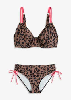 Damen bonprix Große Cups D-F|Nachhaltigere Materialien|Bügel-Bikini mit Bindebändern (2-tlg.Set)