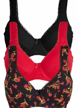 New BH mit Bügel aus Bio-Baumwolle (3er Pack) Damen Wäsche·Baumwollunterwäsche|Wäsche·Große Cups D-H