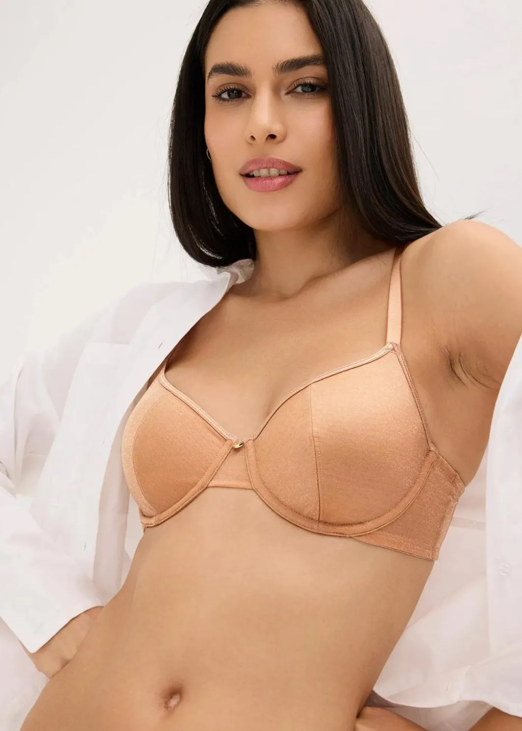 Damen bonprix Bhs|Dessous|BH mit Bügel aus schimmerndem Material