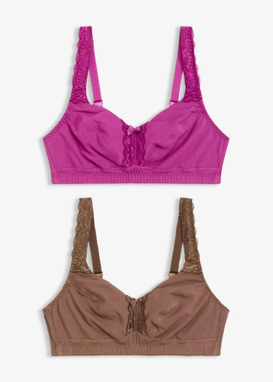 Discount BH ohne Bügel (2er Pack) Damen Wäsche·Baumwollunterwäsche|Wäsche·Große Cups D-H