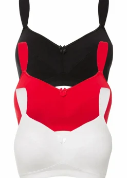 Damen bonprix Große Cups D-H|Bhs|BH ohne Bügel mit Baumwolle (3er Pack)