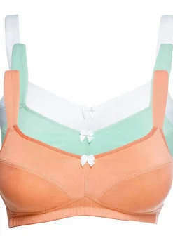 Damen bonprix Große Cups D-H|Bhs|BH ohne Bügel mit Baumwolle (3er Pack)