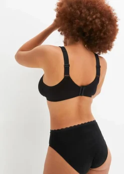 Damen bonprix Große Cups D-H|Nachhaltigere Materialien|BH ohne Bügel mit Bio-Baumwolle (2er Pack)