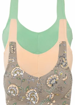 Damen bonprix Wäsche·Baumwollunterwäsche|Wäsche·Große Cups D-H|BH ohne Bügel mit Bio-Baumwolle (3er Pack)