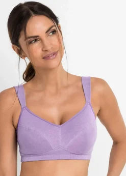 Damen bonprix Große Cups D-H|Nachhaltigere Materialien|BH ohne Bügel mit Bio-Baumwolle (2er Pack)