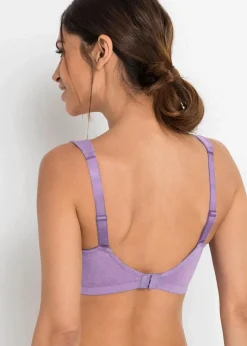 Damen bonprix Große Cups D-H|Nachhaltigere Materialien|BH ohne Bügel mit Bio-Baumwolle (2er Pack)