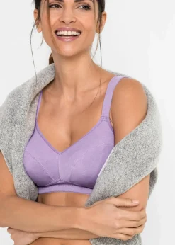 Damen bonprix Große Cups D-H|Nachhaltigere Materialien|BH ohne Bügel mit Bio-Baumwolle (2er Pack)