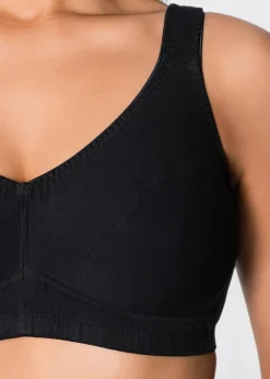 Damen bonprix Große Cups D-H|Nachhaltigere Materialien|BH ohne Bügel mit Bio-Baumwolle (2er Pack)