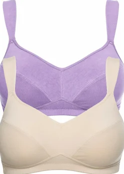 BH ohne Bügel mit Bio-Baumwolle (2er Pack) Damen Große Cups D-H|Nachhaltigere Materialien