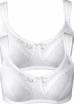 Outlet BH ohne Bügel mit Bio-Baumwolle (2er Pack) Damen Große Cups D-H|Nachhaltigere Materialien