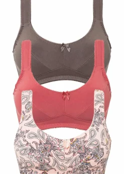 Clearance BH ohne Bügel mit Bio-Baumwolle (3er Pack) Damen Wäsche·Baumwollunterwäsche|Wäsche·Große Cups D-H