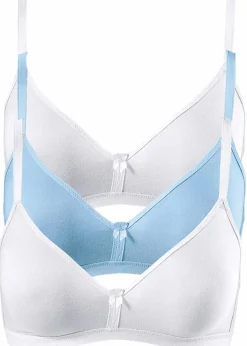 Damen bonprix Wäsche·Basics|Wäsche·Bhs|BH ohne Bügel mit Bio-Baumwolle (3er Pack)