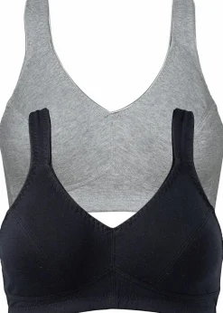 Discount BH ohne Bügel mit Bio-Baumwolle (2er Pack) Damen Große Cups D-H|Nachhaltigere Materialien